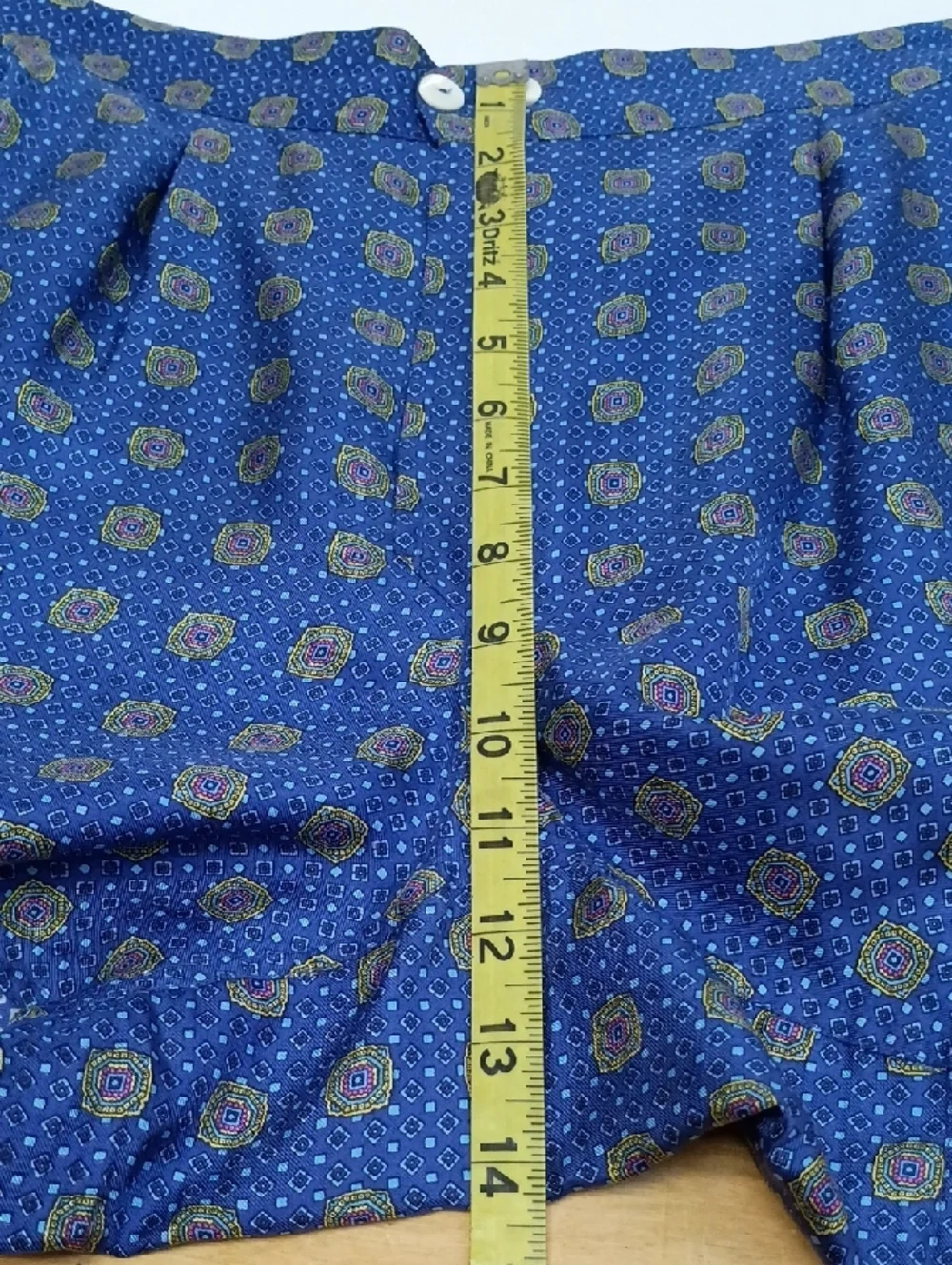 Victoria’s Secret 100% Silk Blue Patterned Boxers Lounge Shorts Size Extra Large